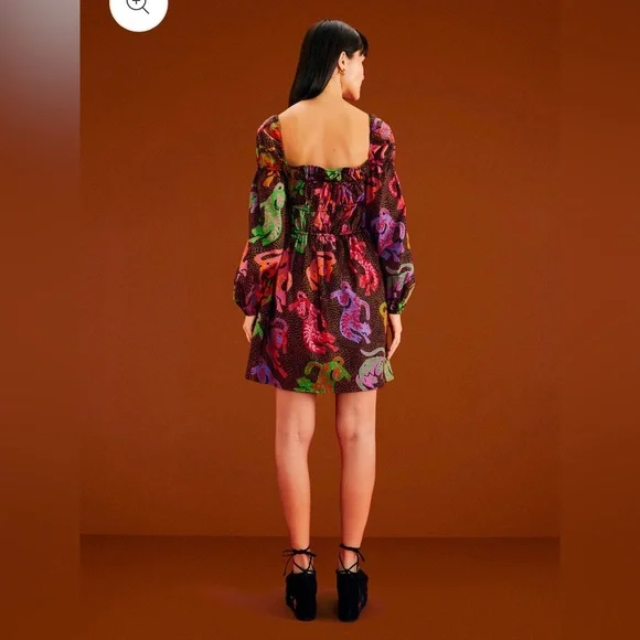 FARM Rio Wild Leopards Black Midi Dress - Picture 9 of 16